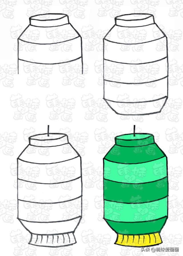 元宵节漂亮简单精致的灯笼怎么画,元宵节花灯画简单又好看