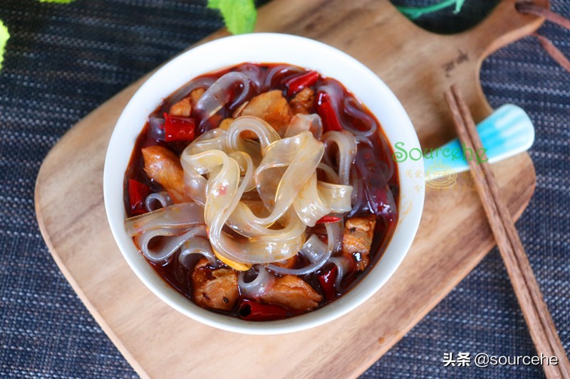 煮红薯粉放点醋,煮红薯粉带汤