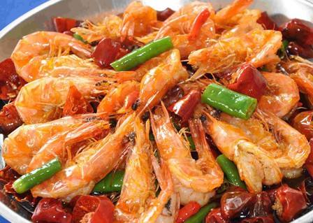 基围虾香辣干锅家常做法,干锅香辣基围虾尾最正宗的做法