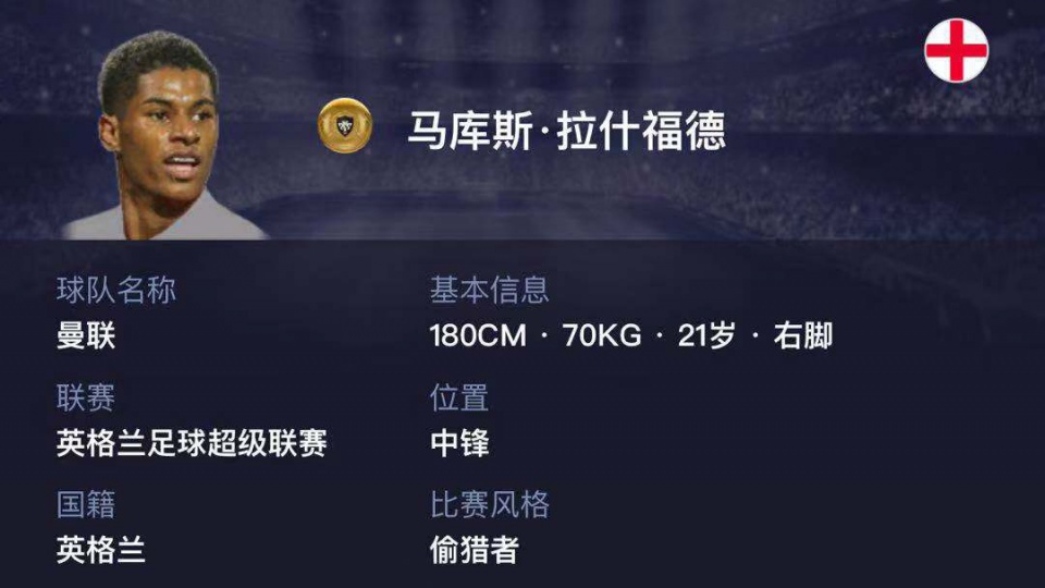 实况足球拉什福德102时刻数据,拉什福德未来