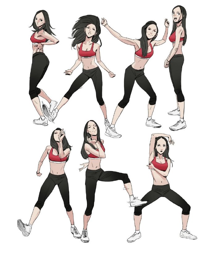 人体结构动漫画法素材,人体初学动作参考素材