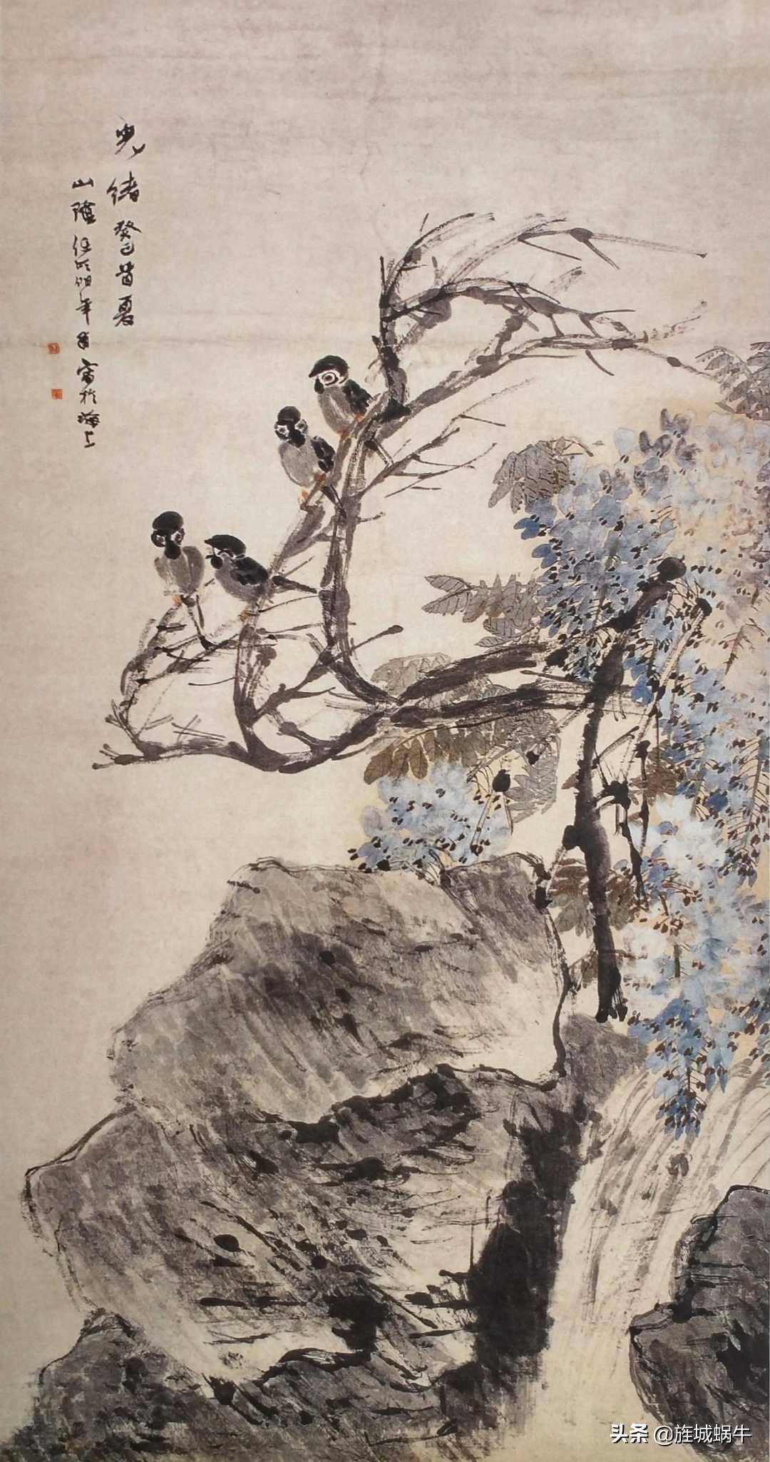 他以笔墨捕捉迎风腾飞的鸟雀、轻灵鲜活的花蕾