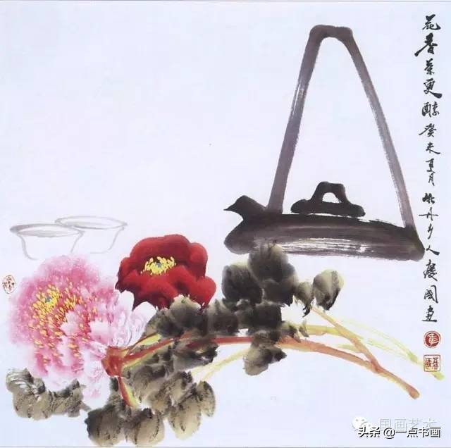 齐白石牡丹国画写意作品,写意国画牡丹的用笔技巧