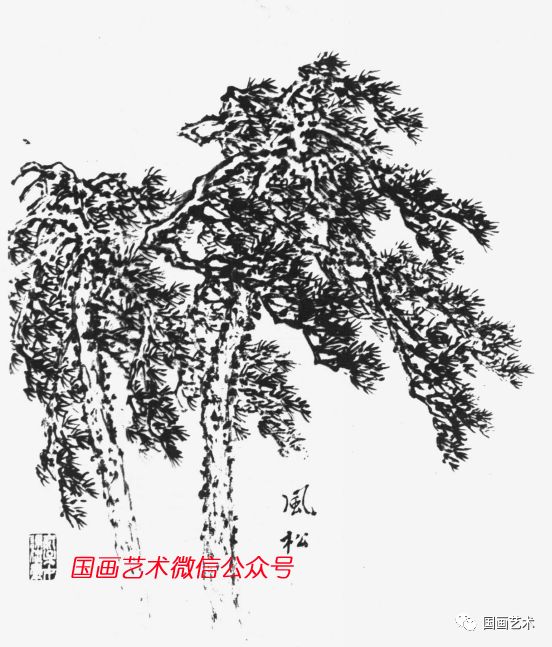 俞子才画松视频,如何快速画松树国画