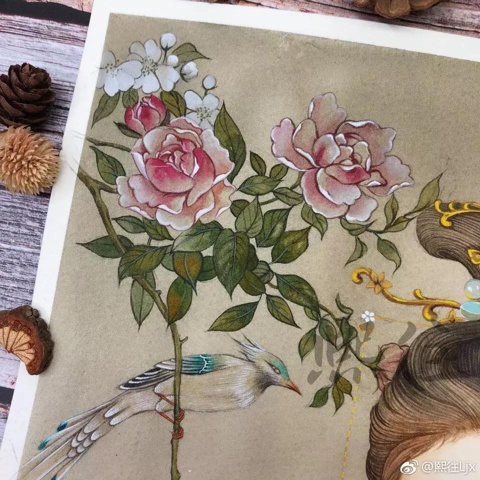 古风绘画线描,100张绝美古风女线描手绘