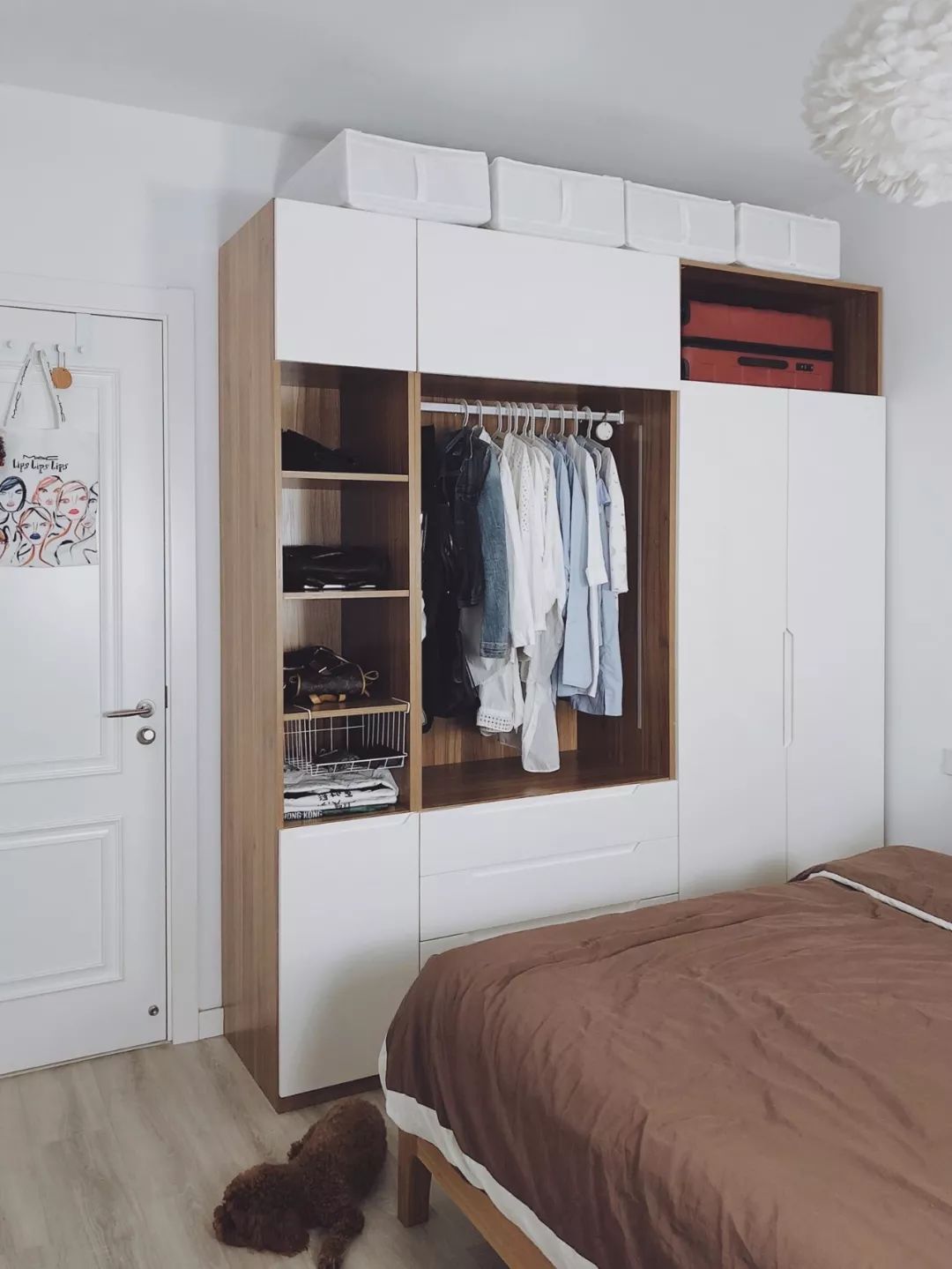 衣柜定制效果黄色原木,全屋定制白色衣柜轻奢效果图