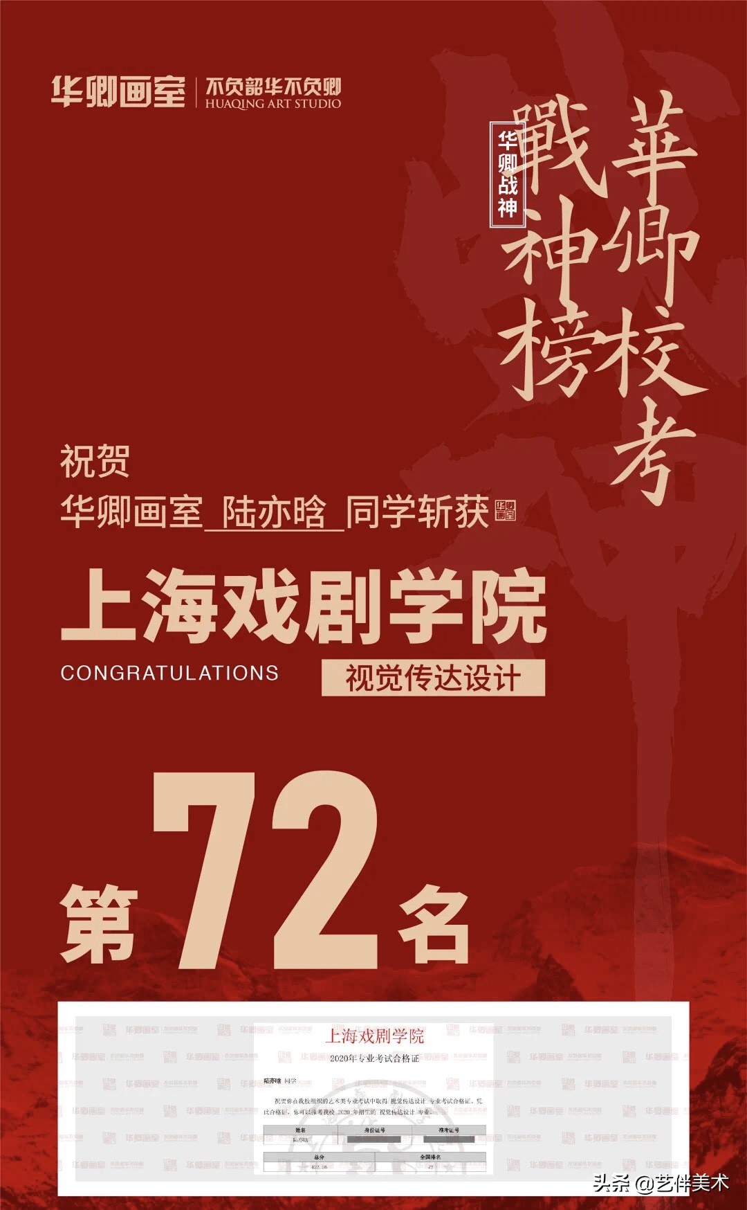 华卿画室—上戏四冠王专访“我想告诉您，我一定不会让您失望的”