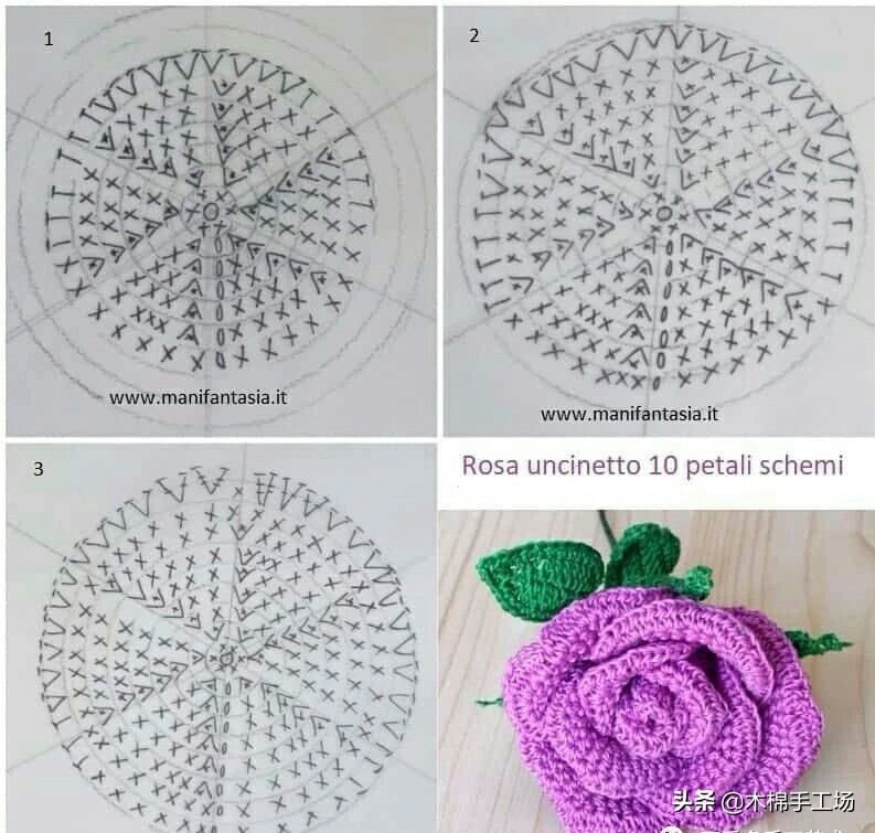 七种玫瑰花的钩编步骤,浪漫永不凋零的玫瑰花折纸