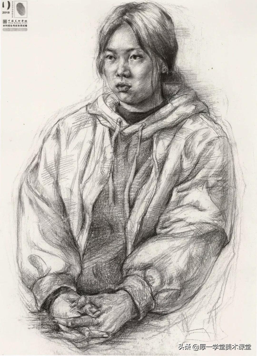 中国美院高分卷2020素描试卷,中国美院素描作品欣赏