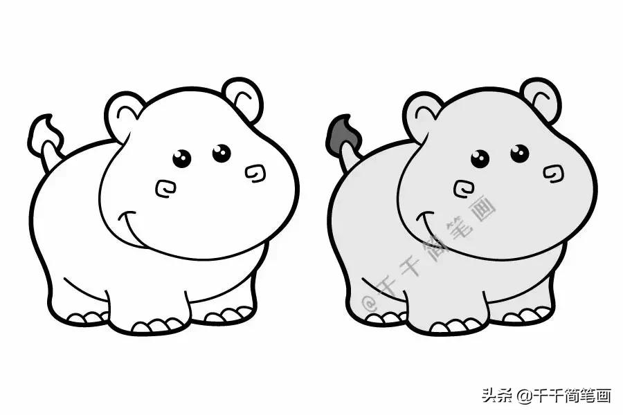 可爱动物简笔画萌萌哒,手帐边框图案简笔画动物