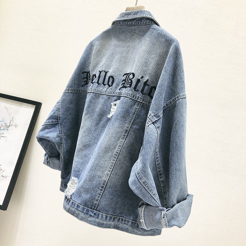 复古刺绣牛仔衣,早春复古牛仔衣