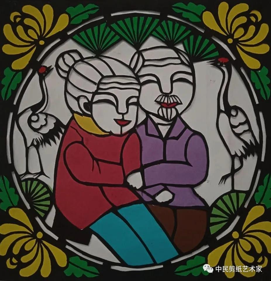 爱满重阳孝润童心剪纸,尊老爱老重阳主题剪纸