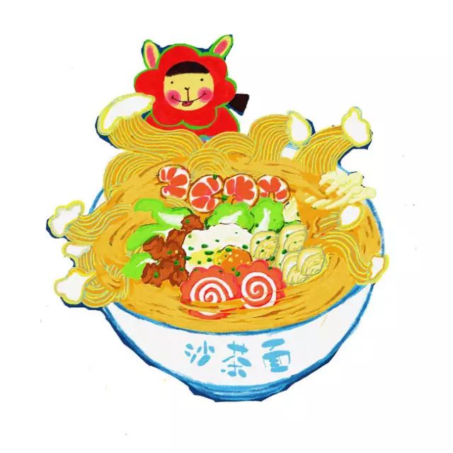 日本插画师的美食插画手绘图片,适合临摹的美食插画