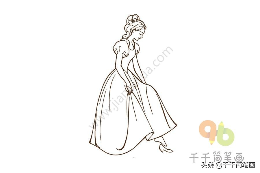 儿童简笔画，女宝爱画的美丽公主！