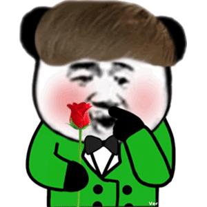 熊猫头表情包我要喝橙汁了,熊猫头拿着猫头表情包