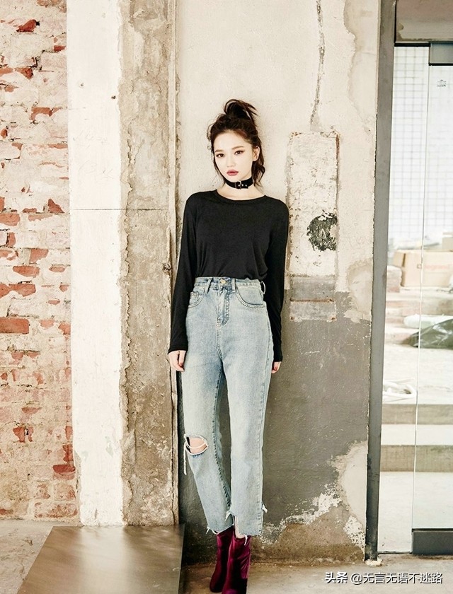 高冷御姐风冬季裤子搭配,暗黑御姐风穿搭牛仔裤