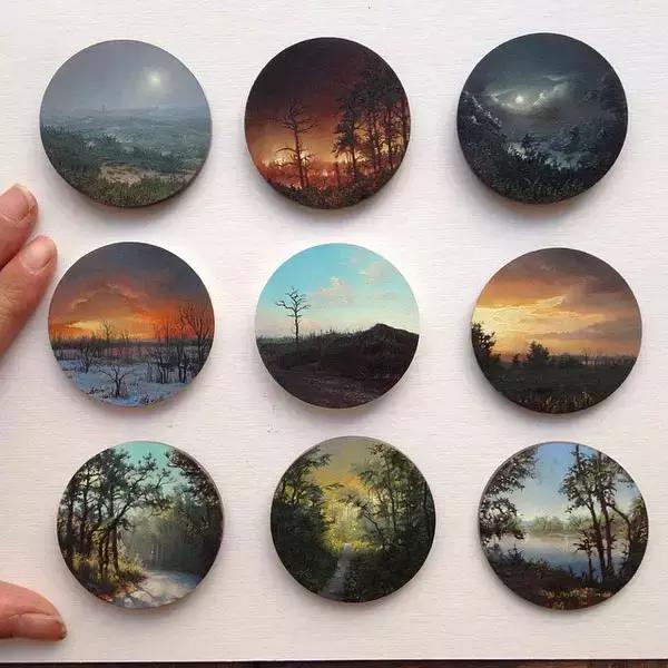 去艺术馆旅游回来画一幅画,油画风景随身带