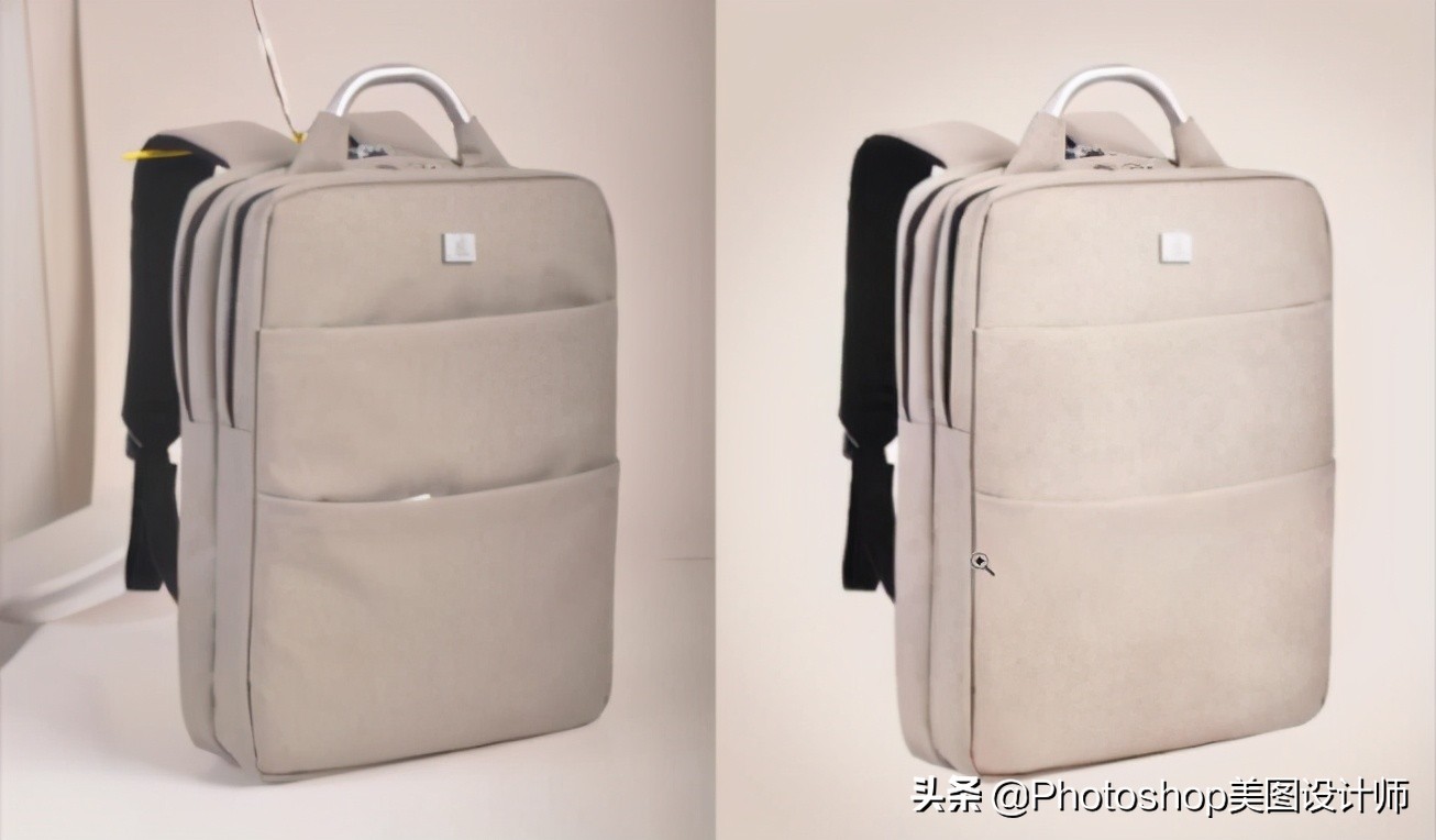 ps中修图教程,ps打开双肩包的效果