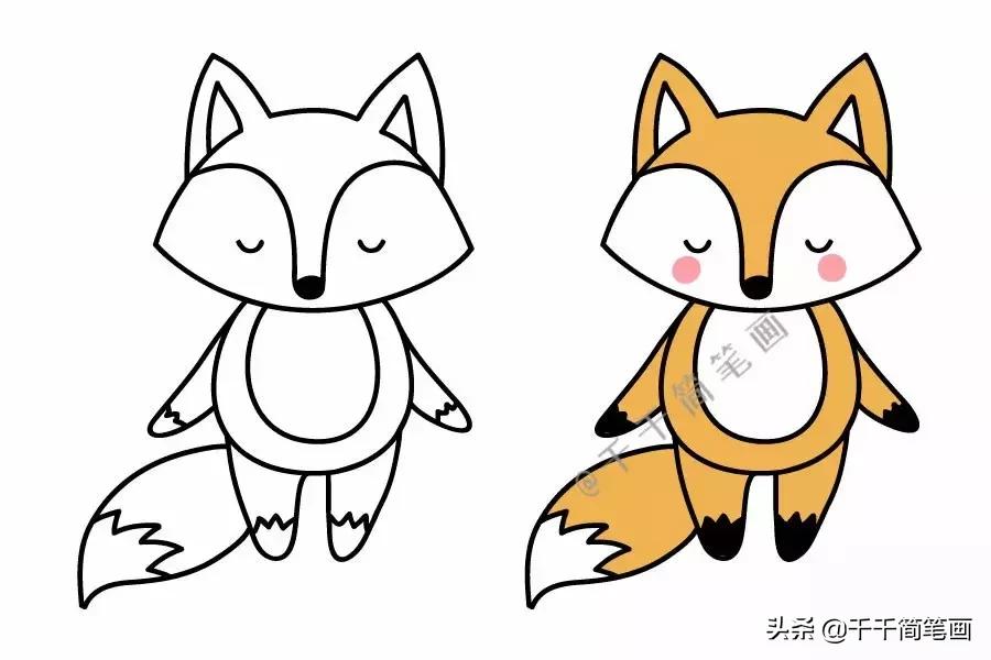 可爱动物简笔画萌萌哒,手帐边框图案简笔画动物