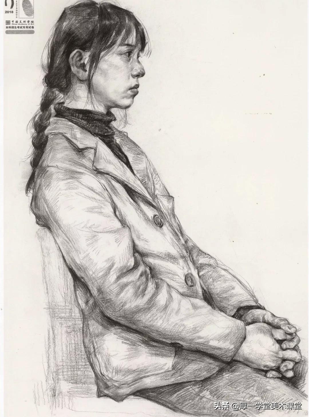 中国美院高分卷2020素描试卷,中国美院素描作品欣赏