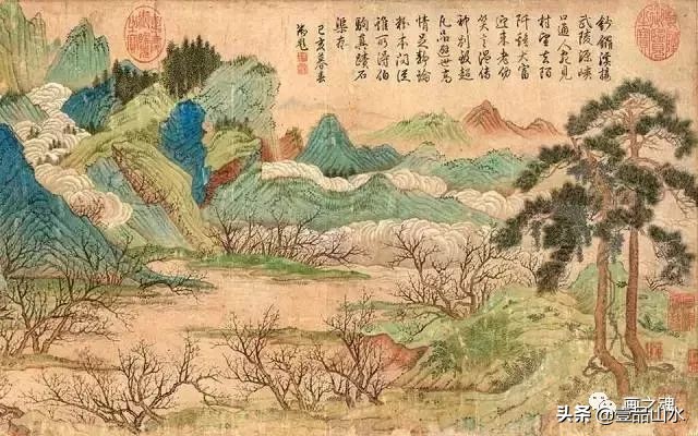 历代名家青绿山水画作品,历代青山绿水经典国画精品欣赏