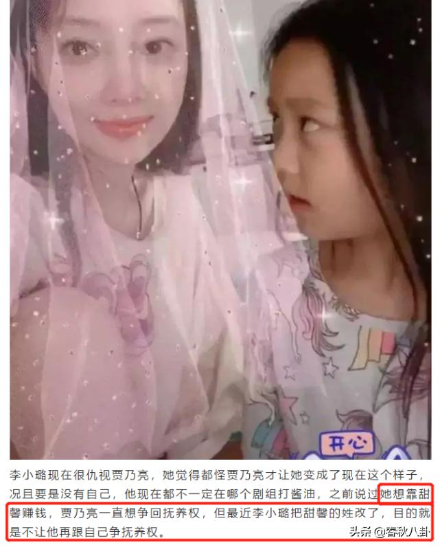 甜馨抚养权为什么归李小璐,李小璐怎么争到抚养权的