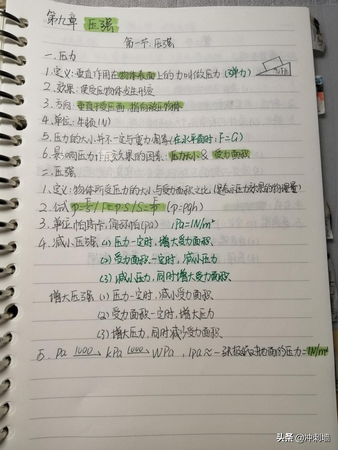 八年级物理手写笔记,初二下册物理手写笔记完整版