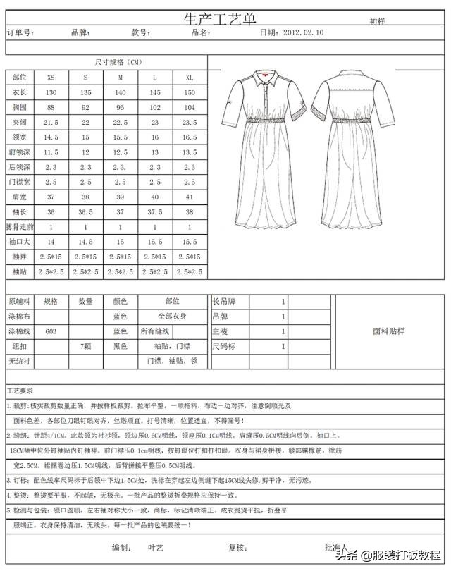 服装工艺单撰写的十大关键问题