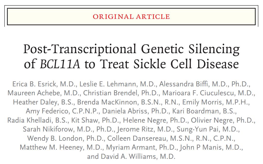锋芒尽显,CRISPR基因编辑人类试验,治愈两种遗传性贫血症