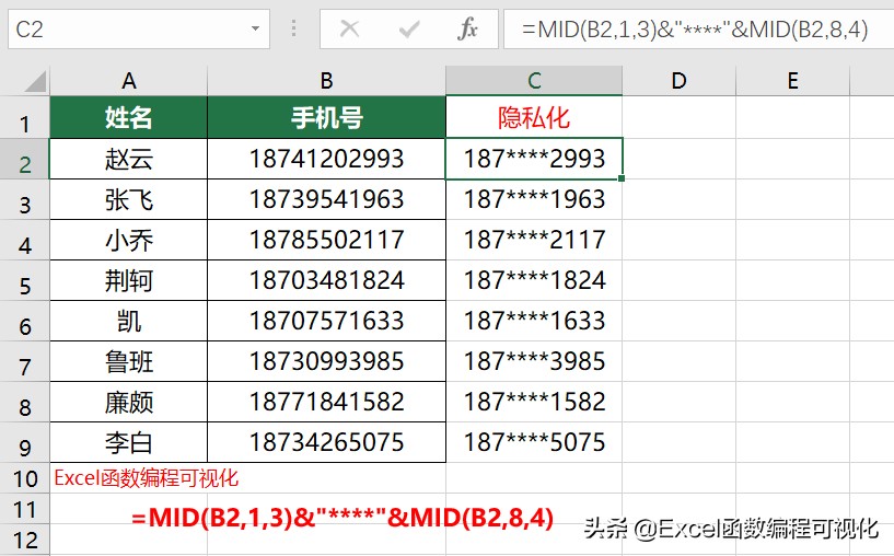 用函数隐藏手机号码中间四位视频,手机号隐藏中间四位怎么恢复正常
