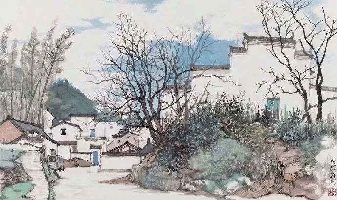 优秀的色彩风景写生作品,下乡风景速写写生教程