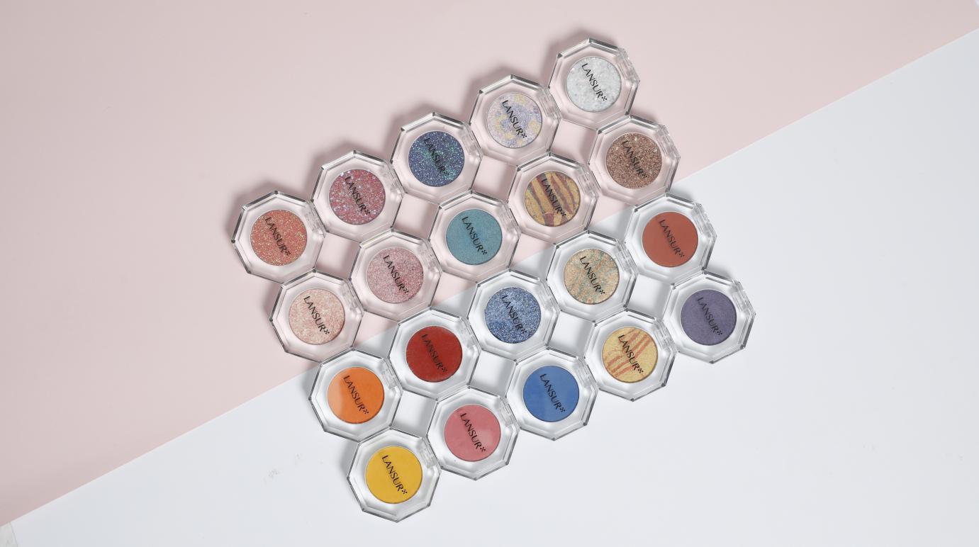 兰瑟琉晶绚彩眼影3色,兰瑟五彩缤纷眼影盘