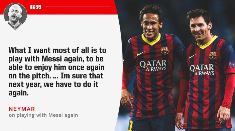 内马尔赛后曝出猛料：将与老队友梅西再续前缘，已经在讨论方案