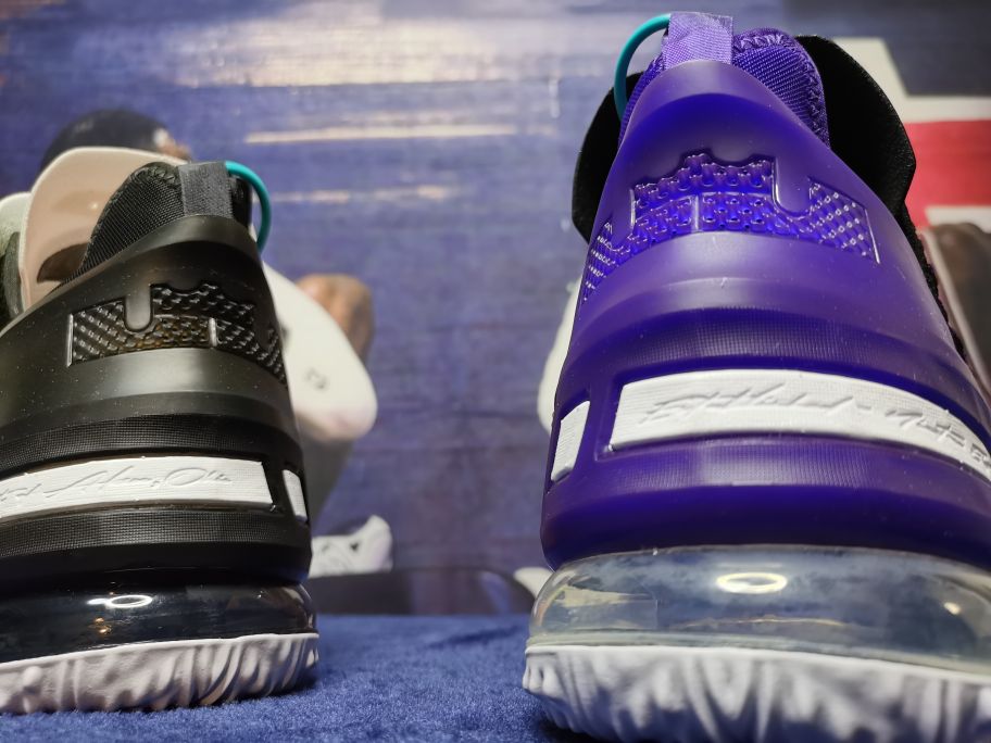 nikelebron18詹姆斯上脚配色,nike粉蓝拼接lebron18