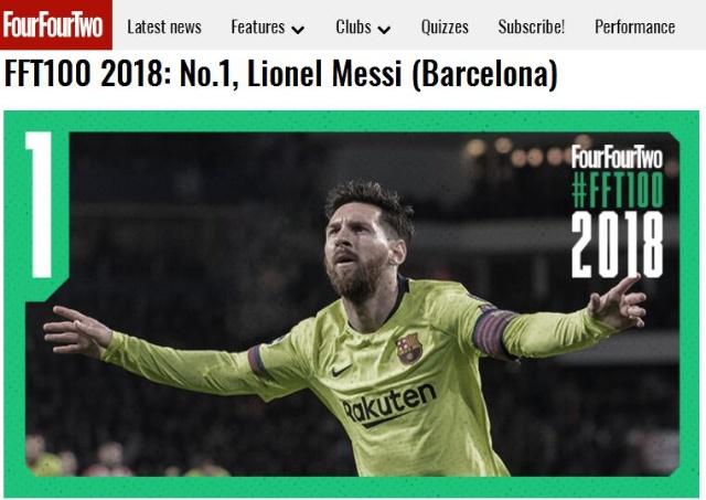 如此梅西，怎能不吹！2018年度《442》百佳球员第一获得者