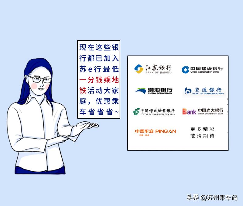 最低一分钱乘地铁!苏e行联合7家银行带来乘车福利