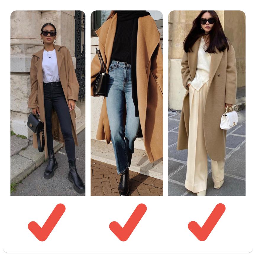 驼色大衣的10种经典穿法,驼色大衣穿搭减龄街拍