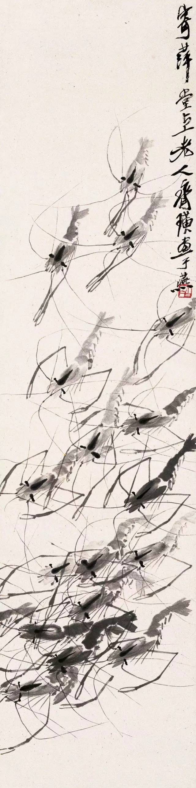 齐白石画虾换真虾,齐白石画虾的6只虾