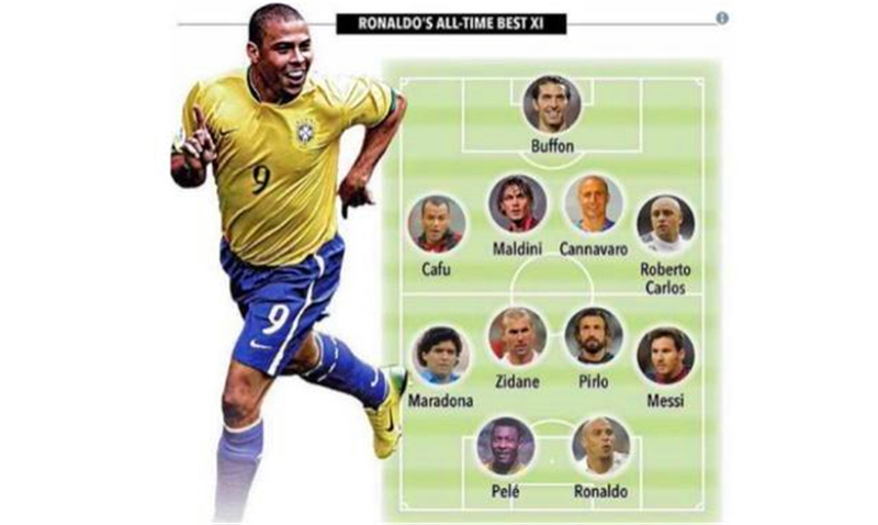 他在大小罗最佳阵容打中路，劳尔卡卡同样选择，逆足却在边路成名