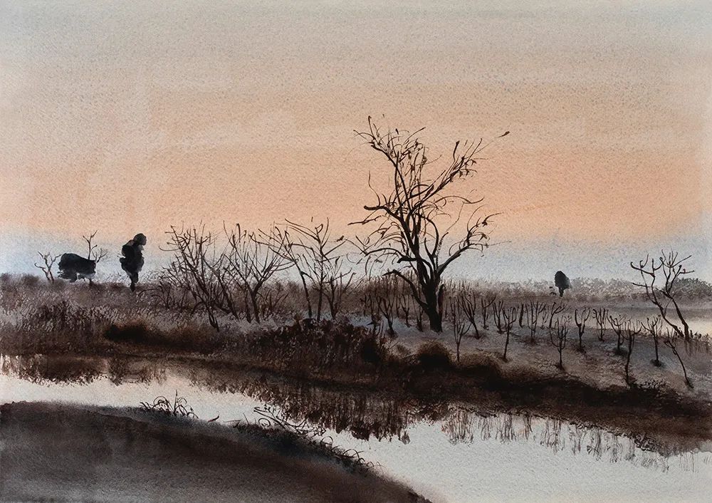 阿文绘画工作室,阿文流体画荷花