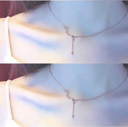 锁骨项链轻奢小众高级感搭配秋装,最新款气质百搭锁骨项链