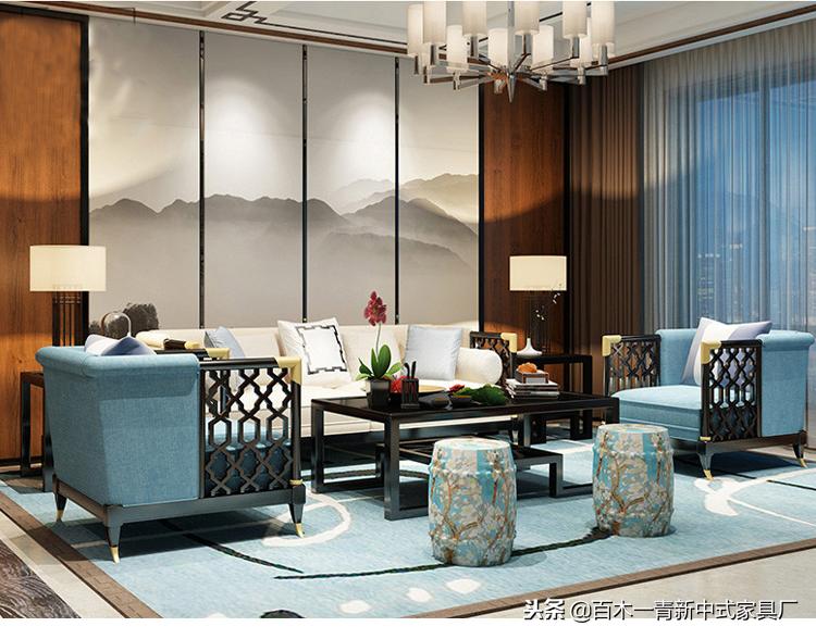 禅意新中式家具沙发,布艺沙发新中式风格