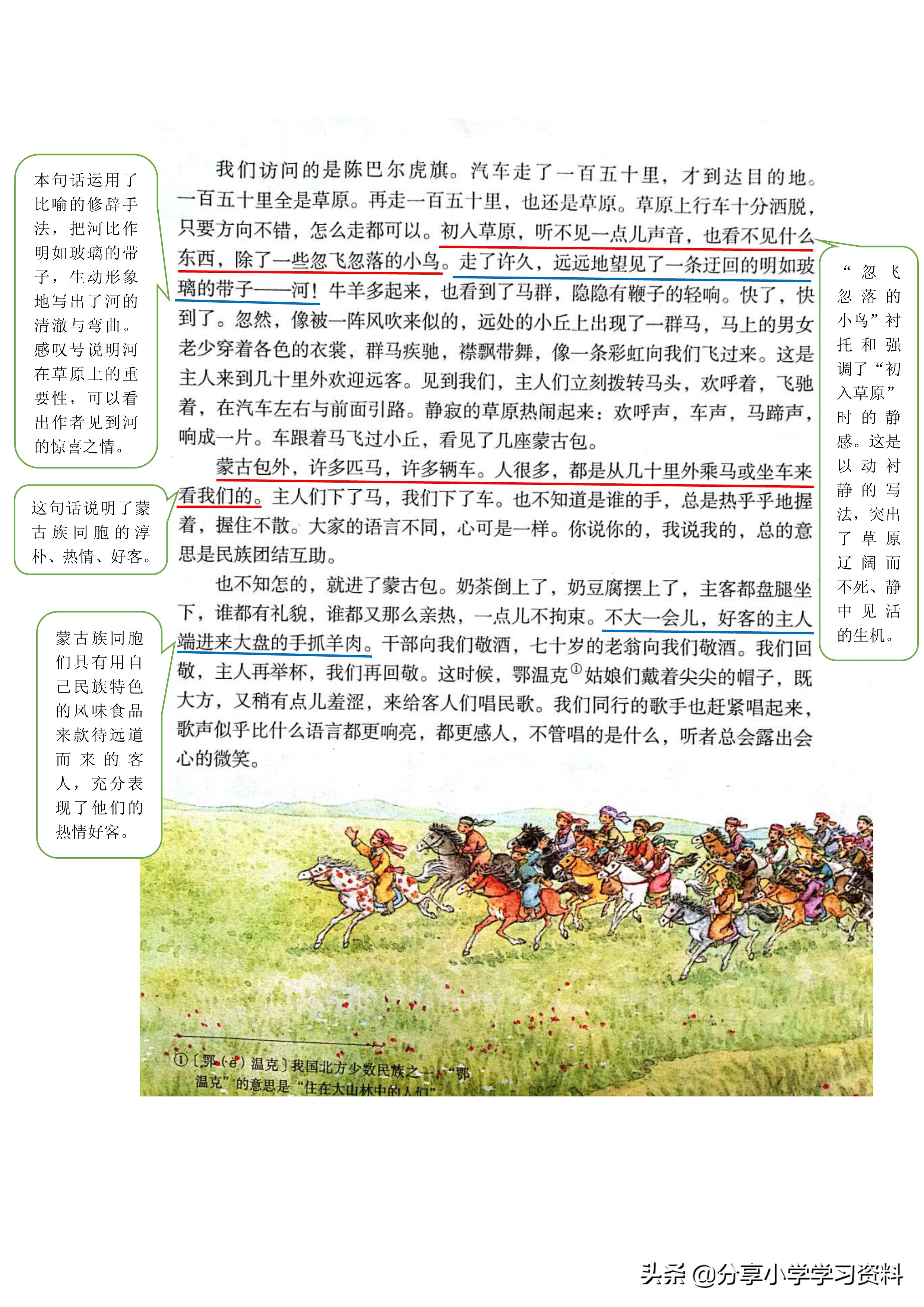 小学语文六上教材解读,六上语文书课堂笔记全册