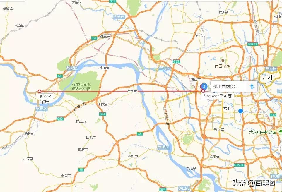 广佛环线佛山西至广州南站线路图,广佛环线佛山西站至广州南站站点