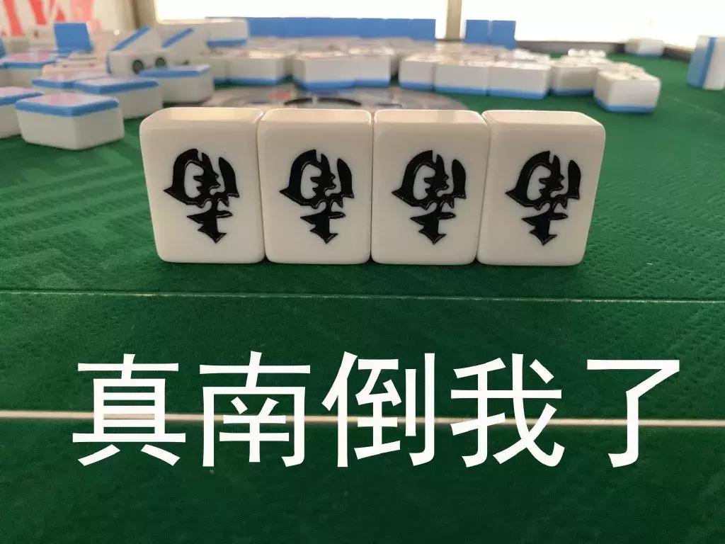 趣图搞笑表情包带麻将两个字,麻将上的南上加南图片