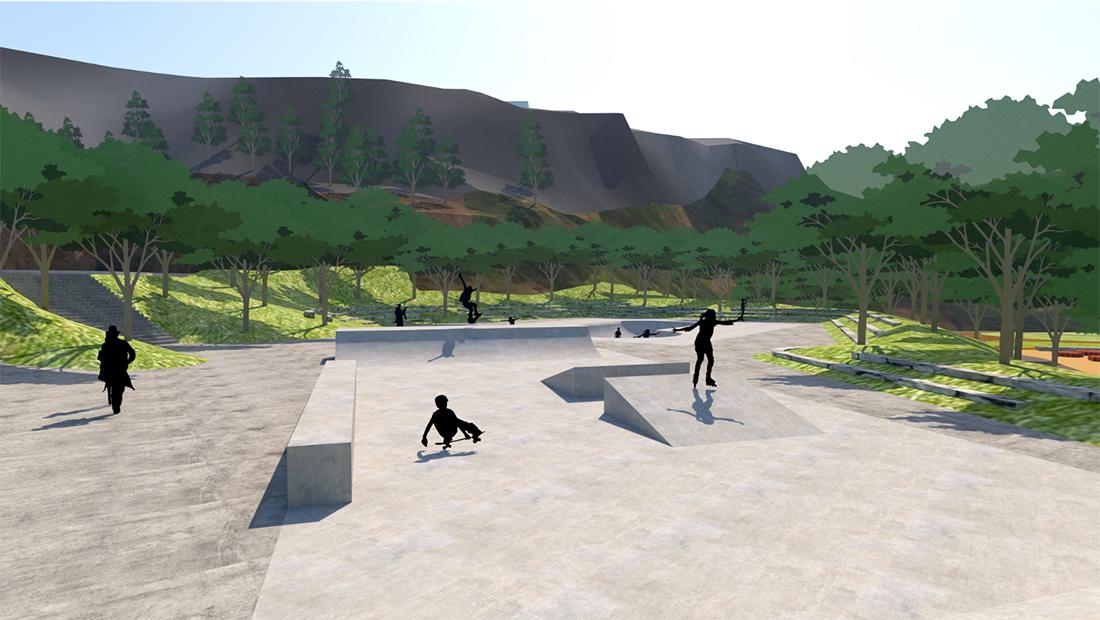 能滑滑板的公园,滑板主题公园设计