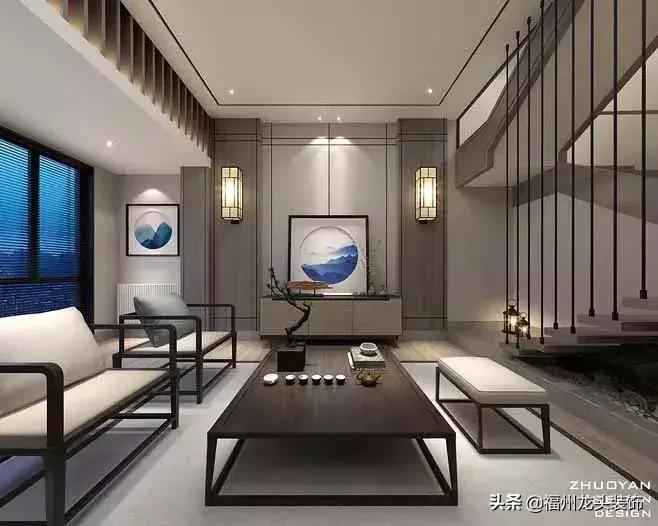 中式客厅大气,红木新中式客厅大气