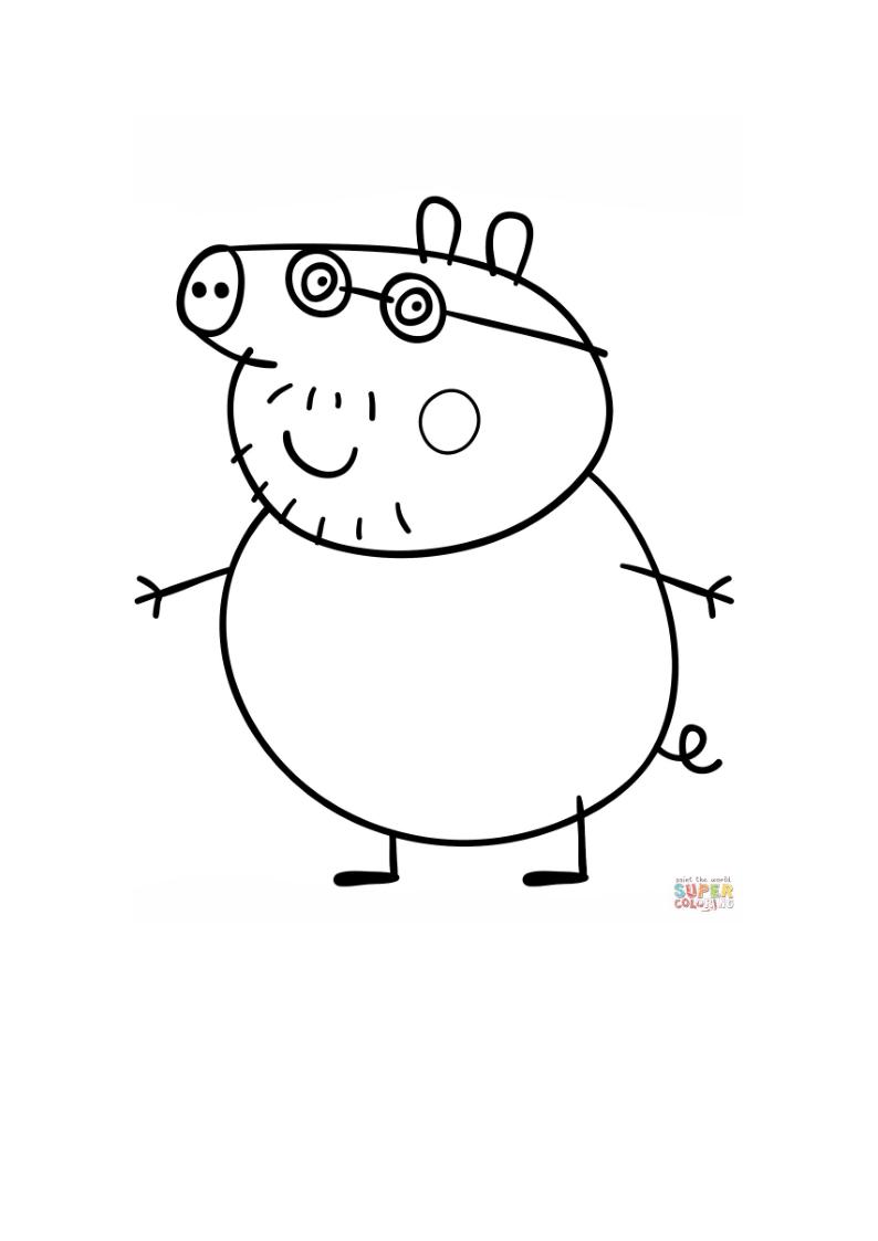 小猪佩奇填色画图片可打印,小猪佩奇填色小视频