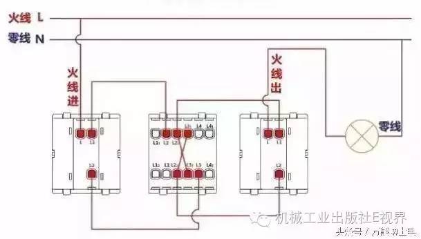 浴霸怎么接线三联三控开关接线图,灯泡内部接线和开关接线图