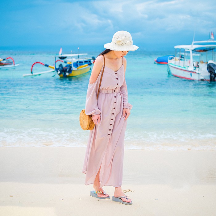 度假风异域风情连衣裙,度假民族风连衣裙